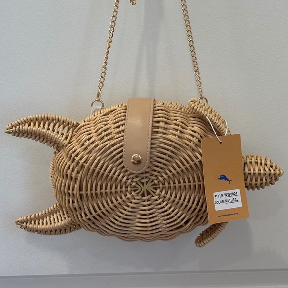 NWT Tommy Bahama woven turtle convertible crossbody bag - Picture 7 of 10